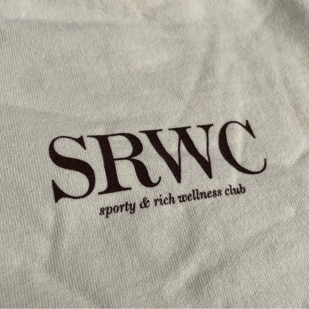 NEW SPORTY & RICH UPPER EAST SIDE CROPPED CREAM HOODIE SZ SMALL S - Picture 5 of 8